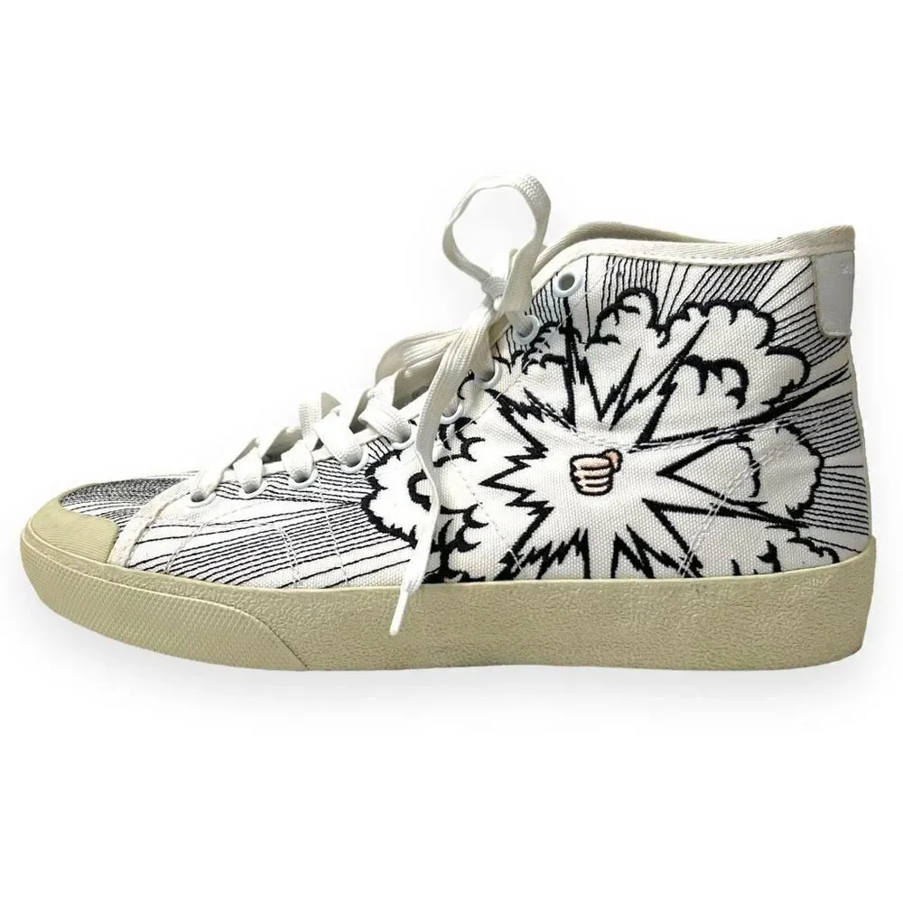 Saint Laurent Signature Court Surf Bang Embroidered High Top Sneakers Men's 39